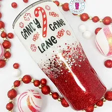 Candy Cane Lane Glitter Tumbler