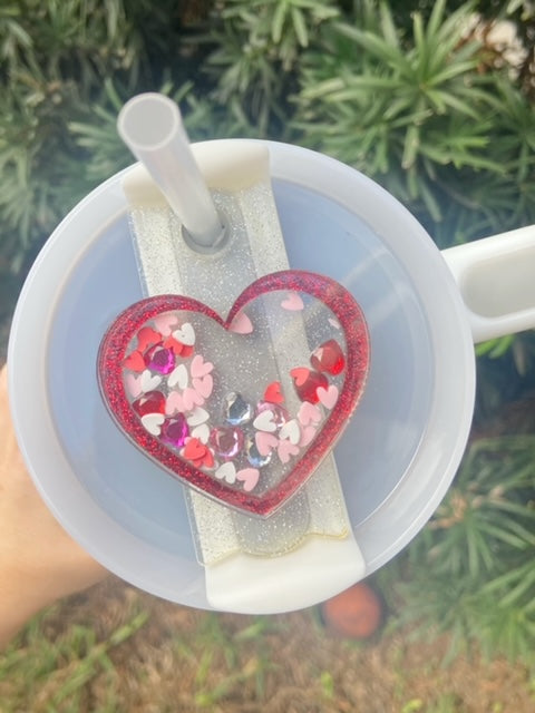 40oz Shaker Valentine Topper with Red Glitter Heart