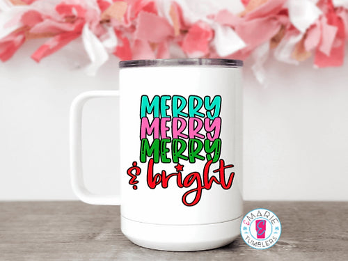 Merry Merry Merry & Bright Sublimation Tumbler