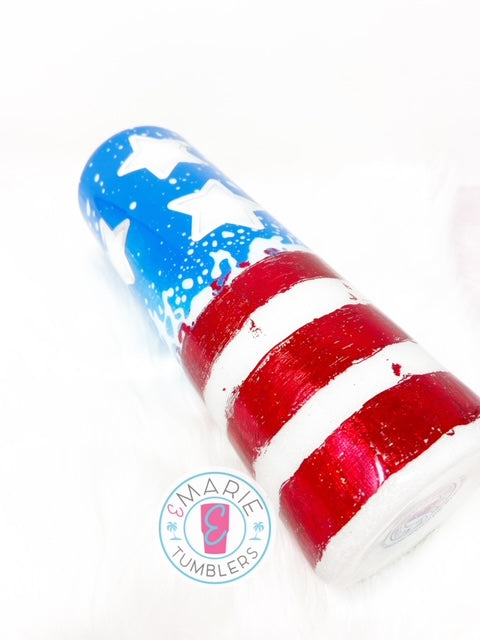 Patriotic glitter power wash with foils
